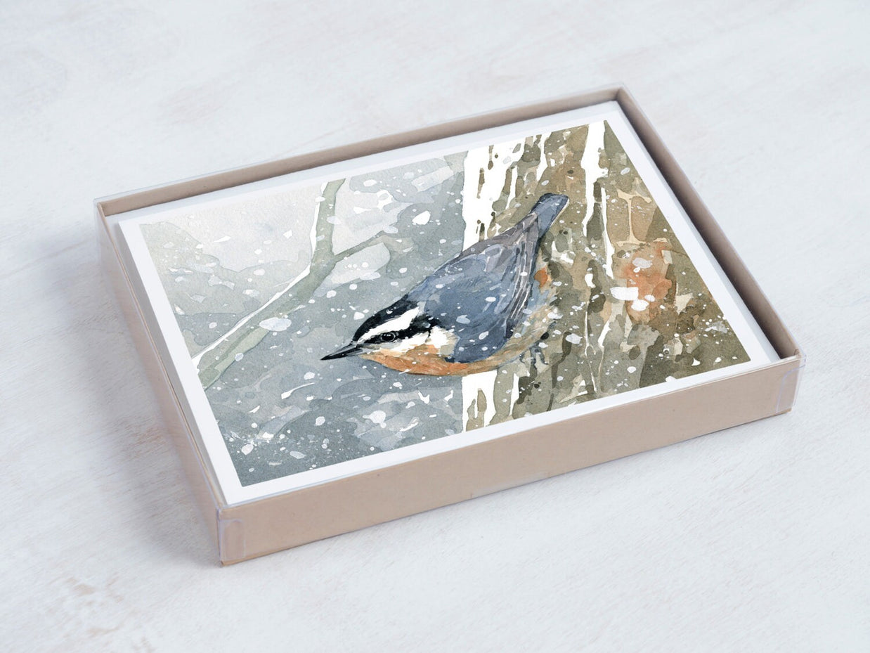 Nuthatch in Snow Print