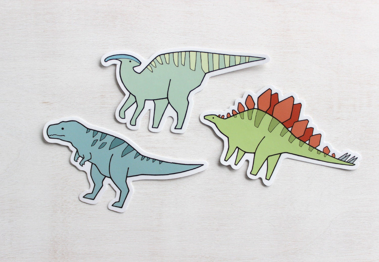 Dinosaur Sticker Set 3 Die Cut Stickers