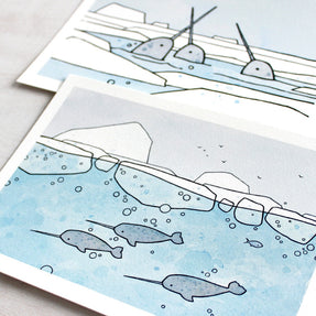 Narwhal Swimming Print