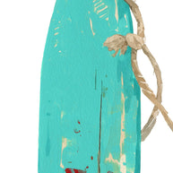 Lobster Buoy Print Nautical Wall Art Teal and Red