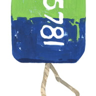 Large Lobster Buoy Nautical Print Green and Navy