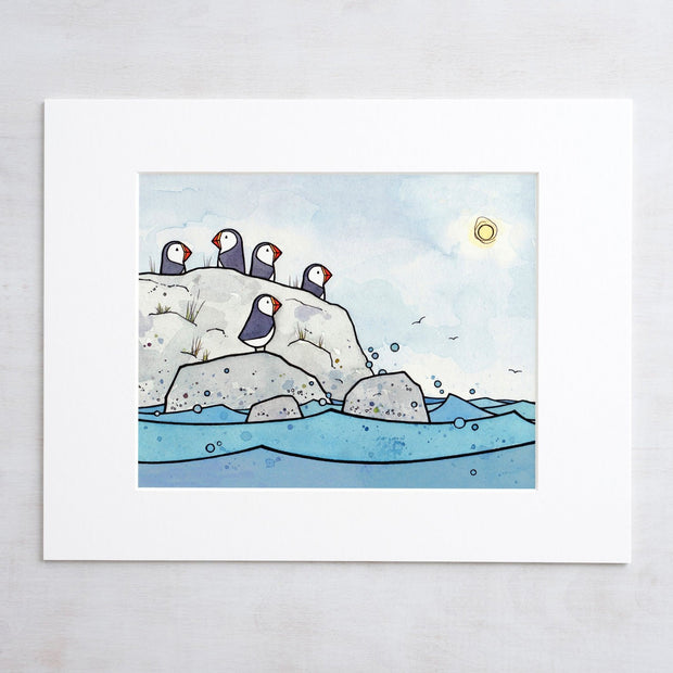 5 Puffins Print