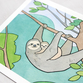 Sloth and Baby Print