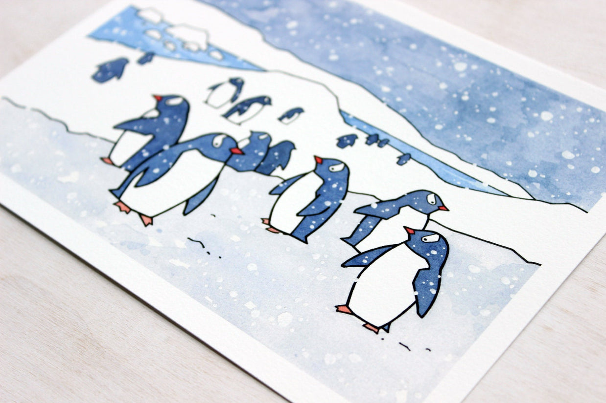 Gentoo Penguins Art Print