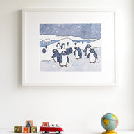 Gentoo Penguins Art Print