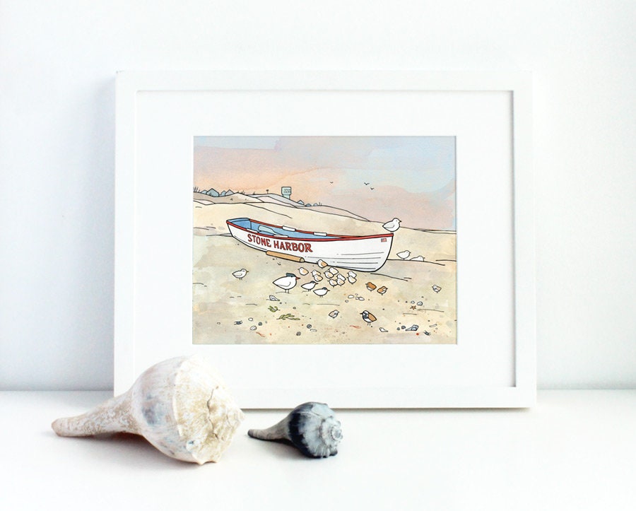Stone Harbor Boat Print