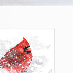 Red Cardinal in Snow Print