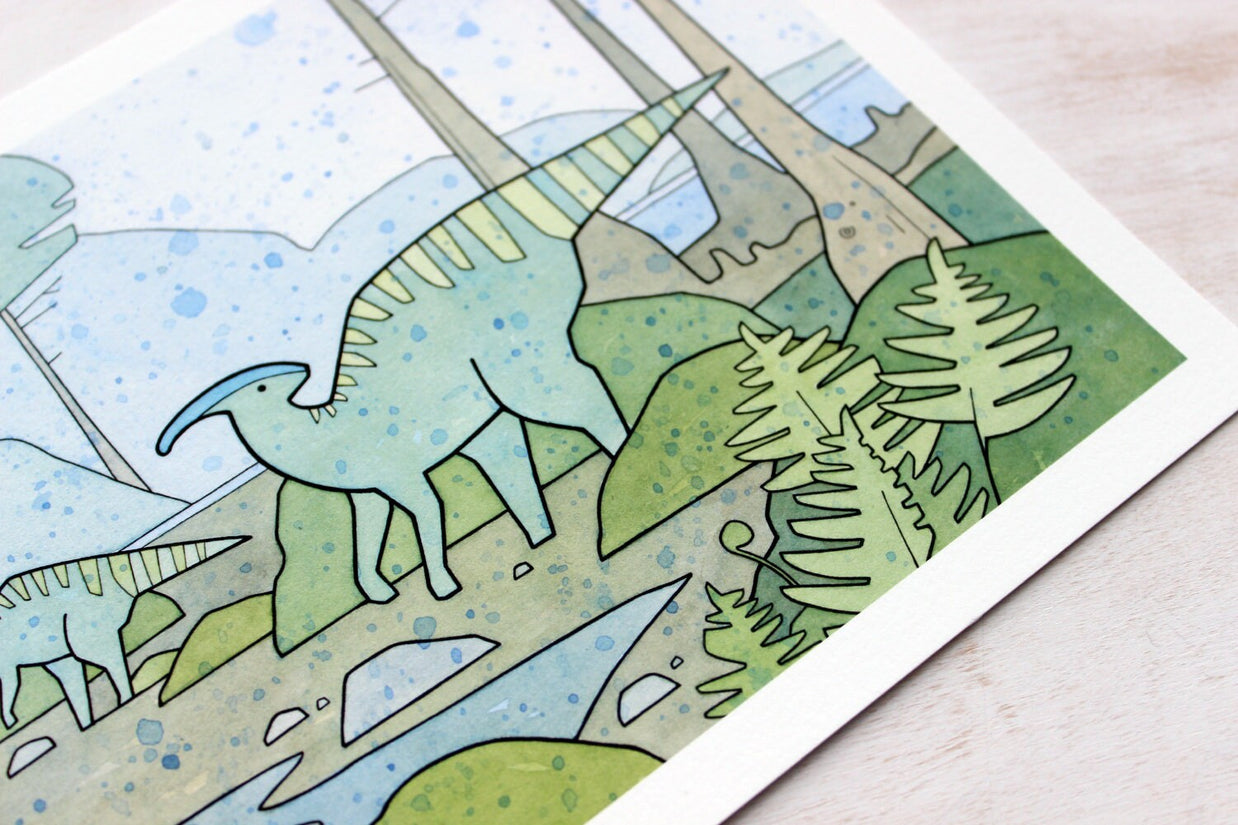 Parasaurolophus Duck-Billed Dinosaur Print