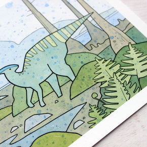 Parasaurolophus Duck-Billed Dinosaur Print