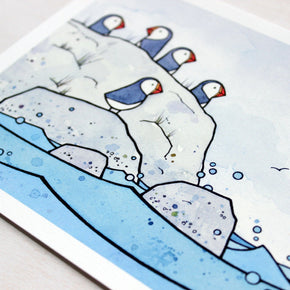 5 Puffins Print