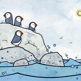 5 Puffins Print