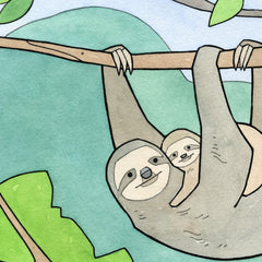 Sloth and Baby Print