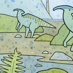 Parasaurolophus Duck-Billed Dinosaur Print
