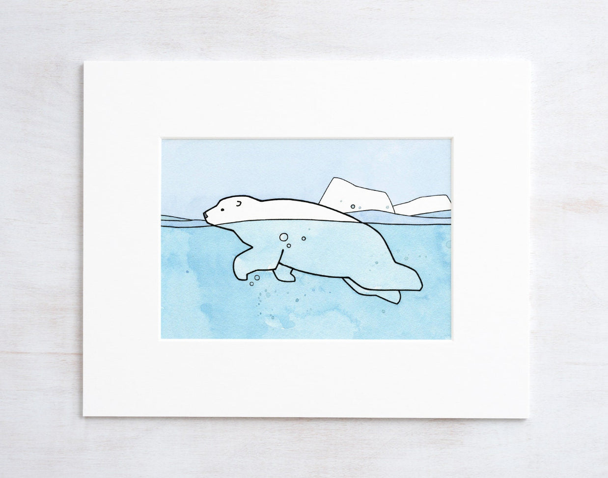 Swimming Polar Bear Print