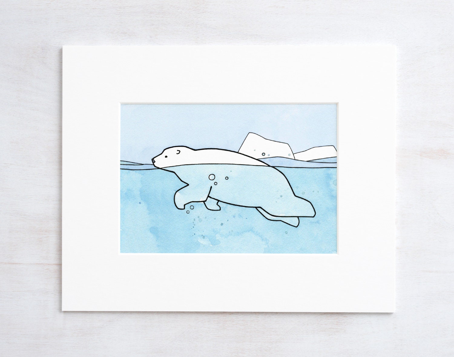 Swimming Polar Bear Print