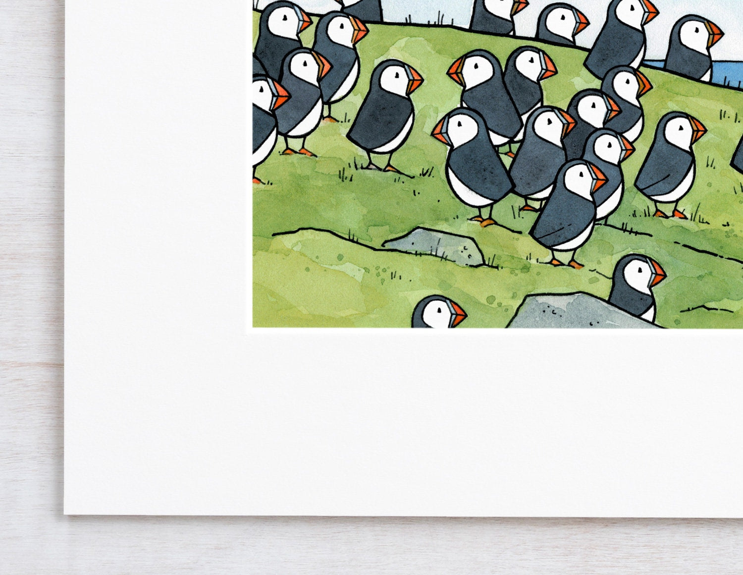 Puffin Colony Print I