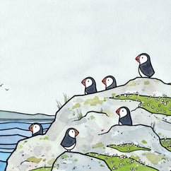 Puffins and Sea Thrift Print
