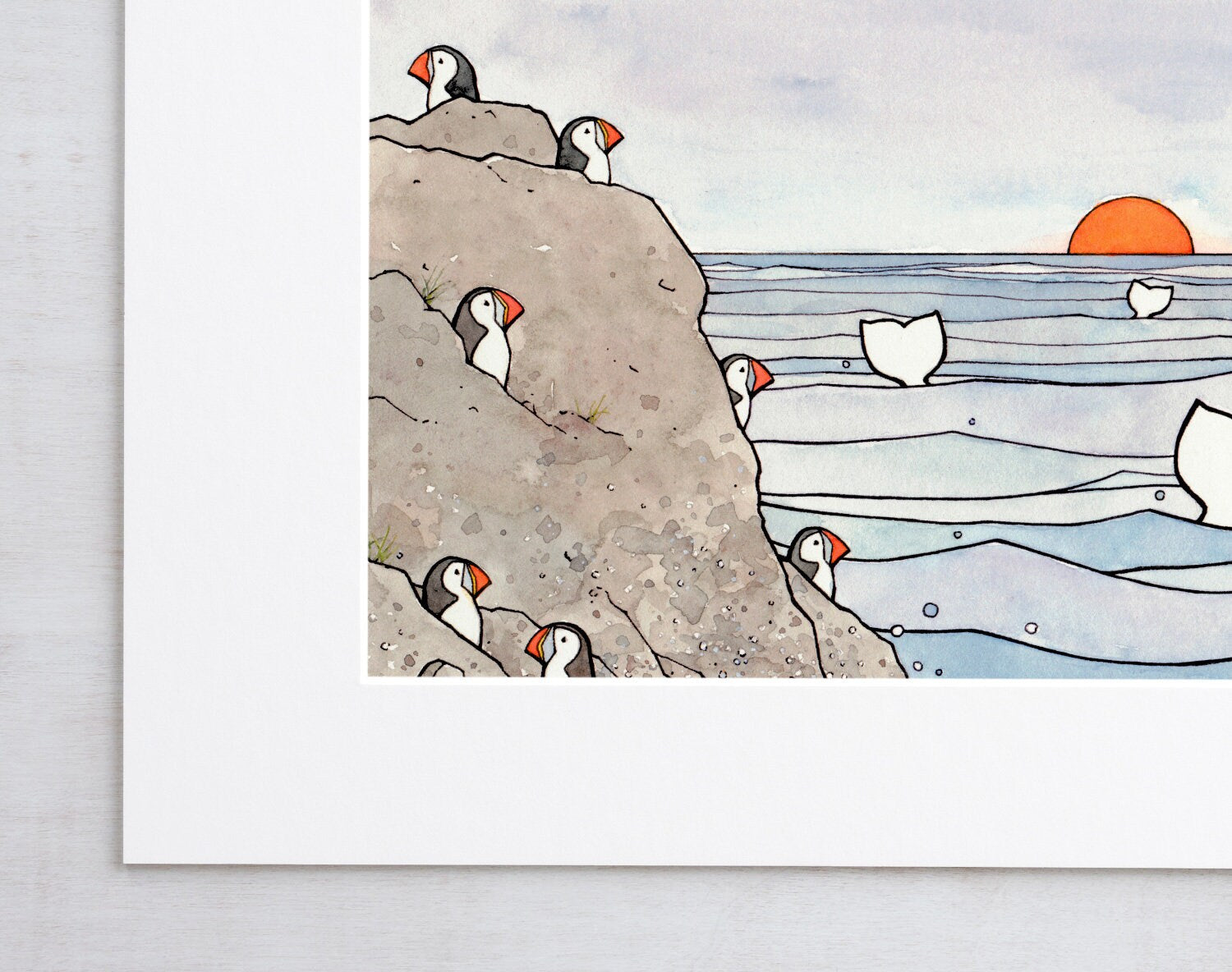 Whale Tails and Puffins Print