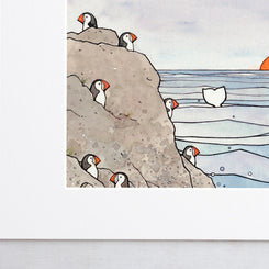 Whale Tails and Puffins Print