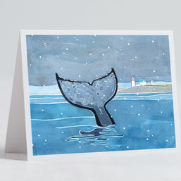 Whale Tail Snowy Coast Card