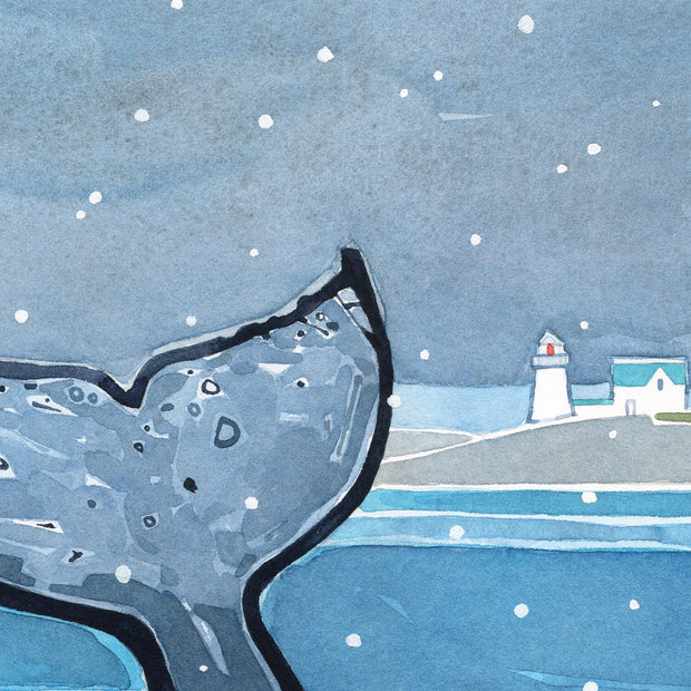 Whale Tail Snowy Coast Card