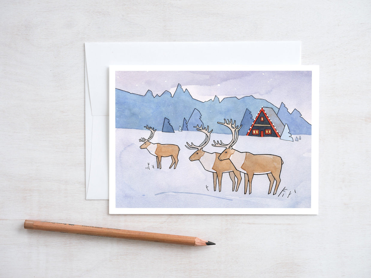 Reindeer Christmas Card Set