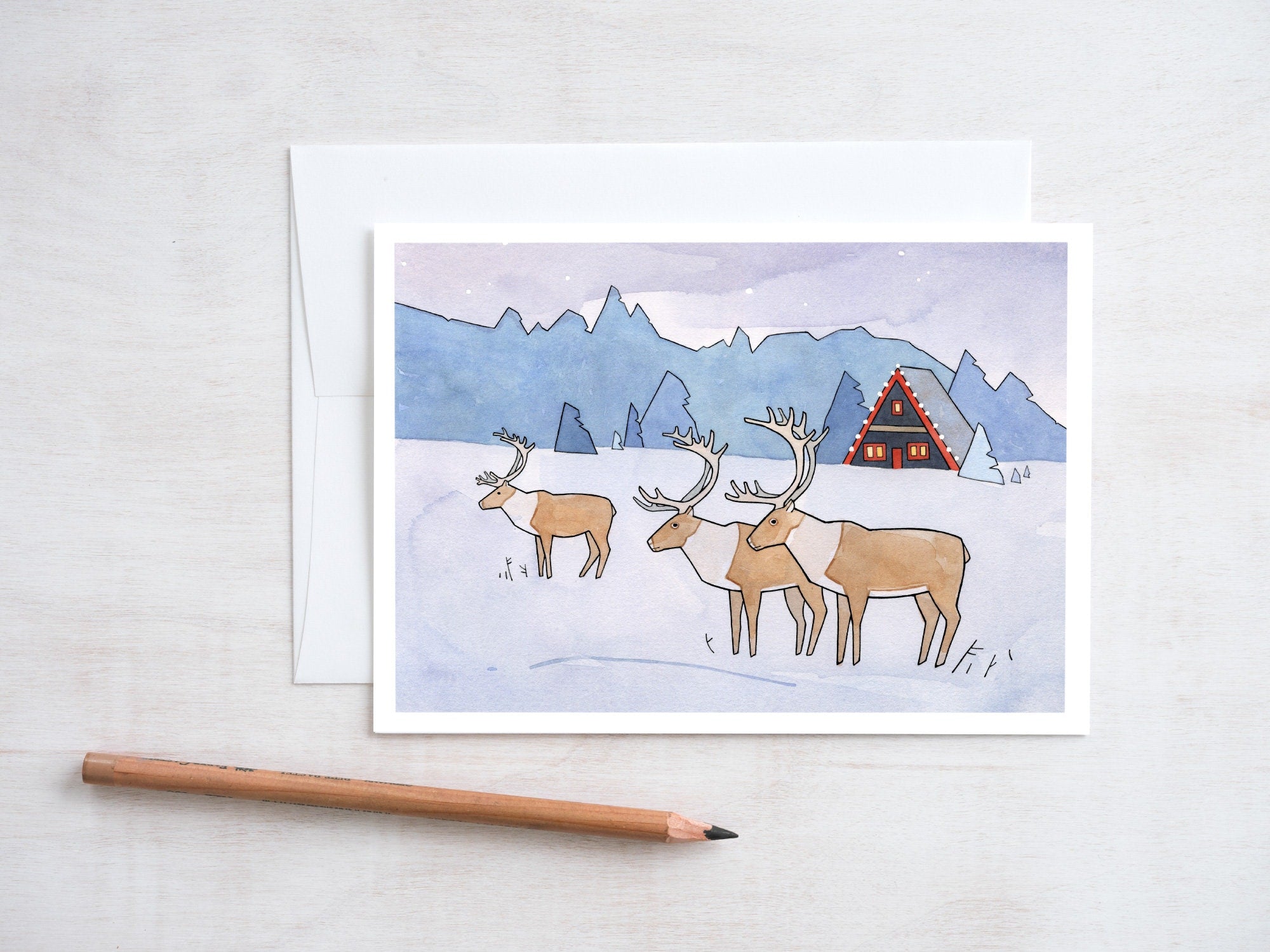 Reindeer Christmas Card Set