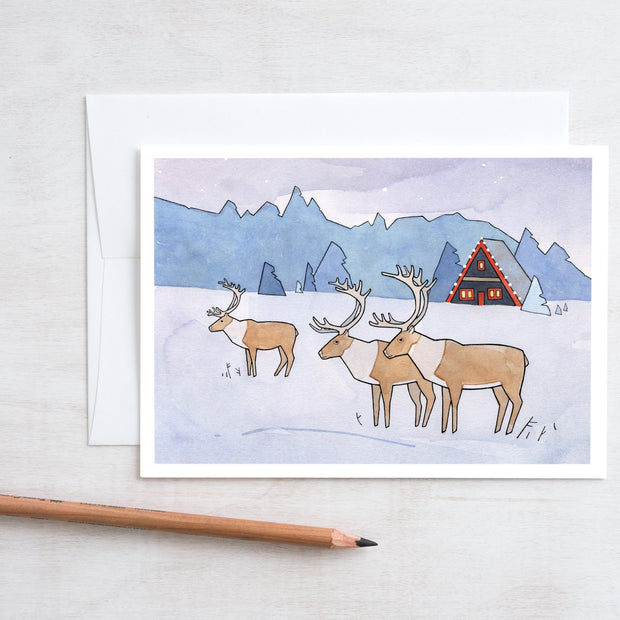 Reindeer Christmas Card Set