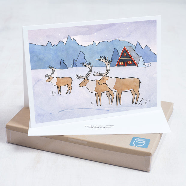 Reindeer Christmas Card Set