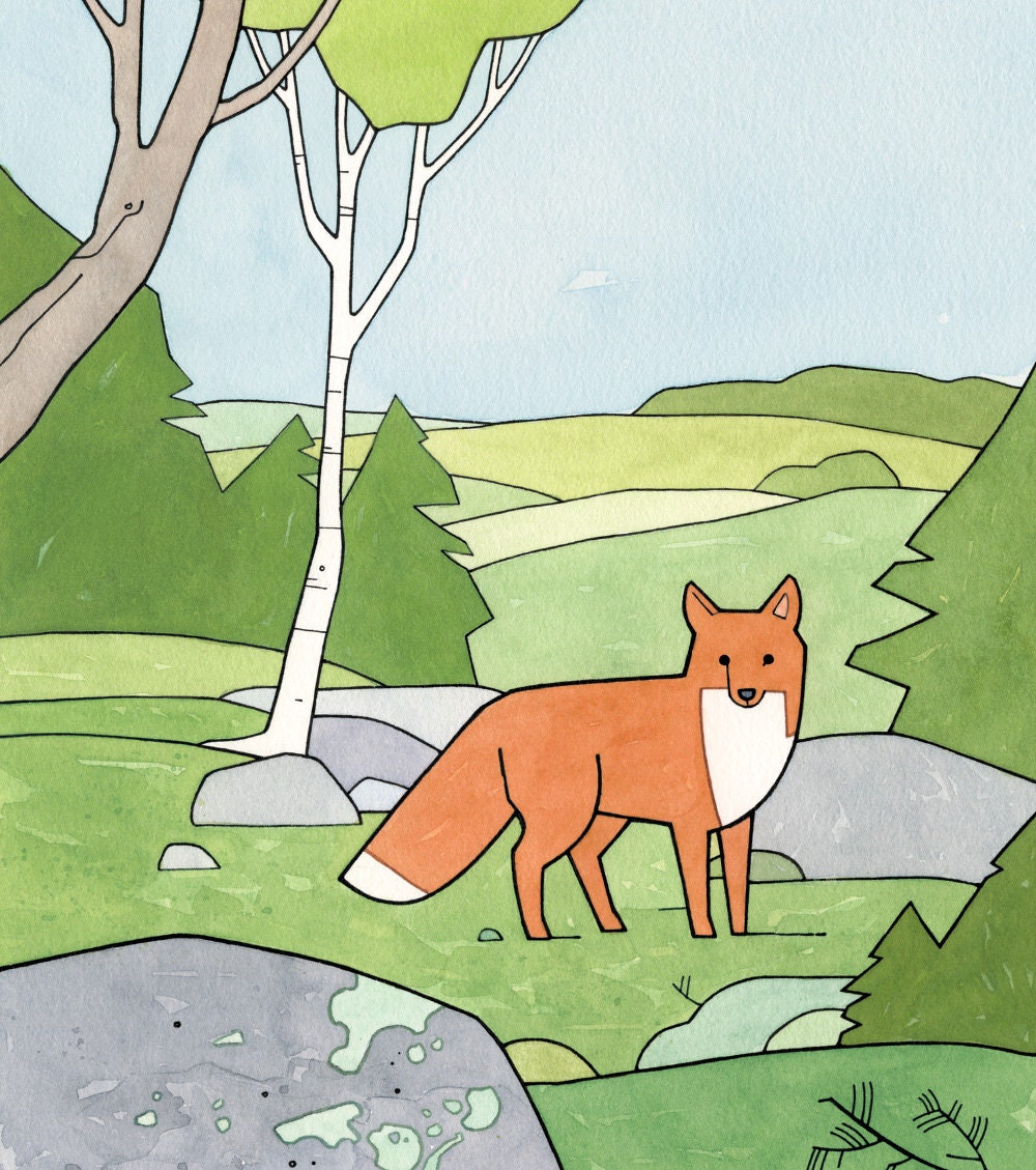 Red Fox Print