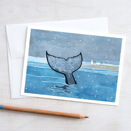 Whale Tail Snowy Coast Card