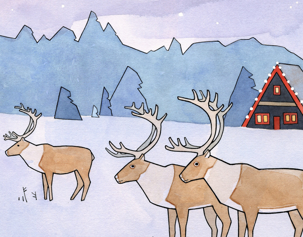 Reindeer Christmas Card Set