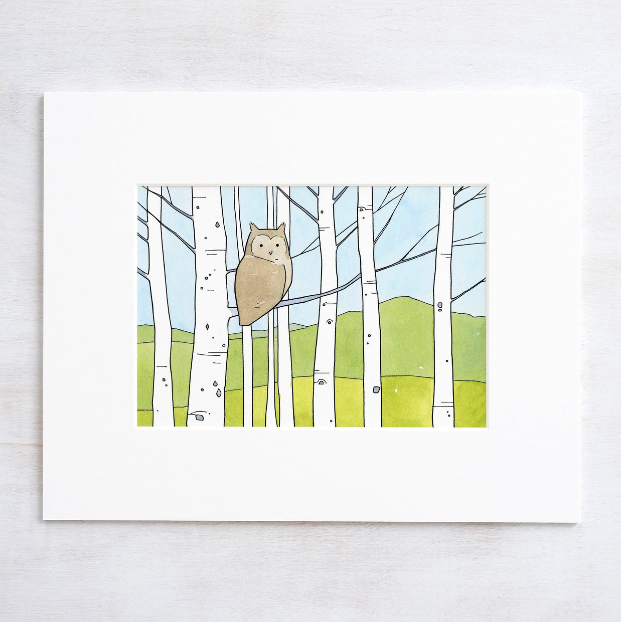 Owl Aspen Trees Print
