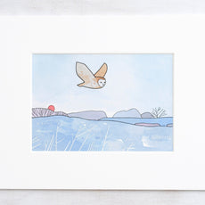 Flying Barn Owl Frost Print