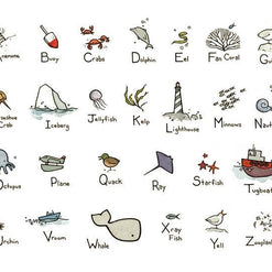 Ocean Alphabet Illustrated Print