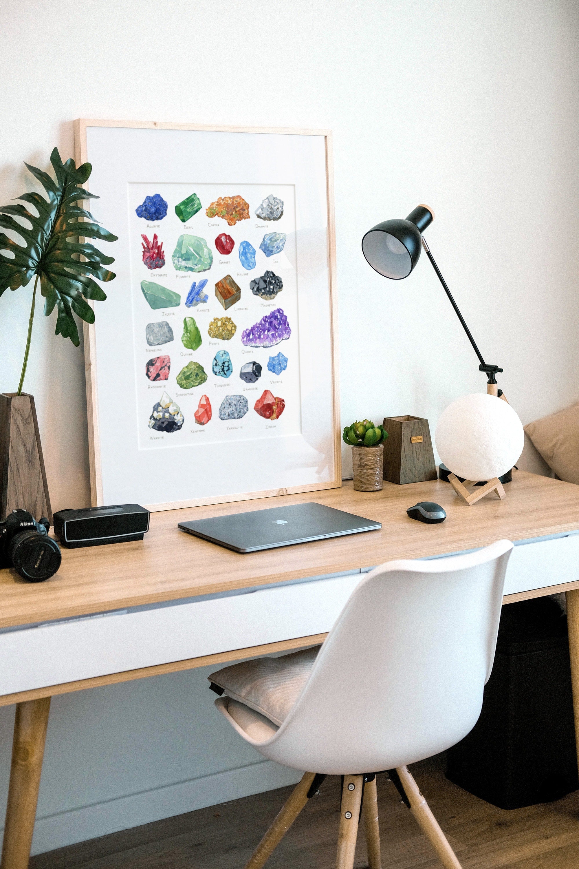 Minerals Alphabet Watercolor Print