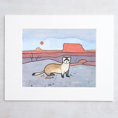 Black Footed Ferret Print Kids Room Decor Watercolor Illustration