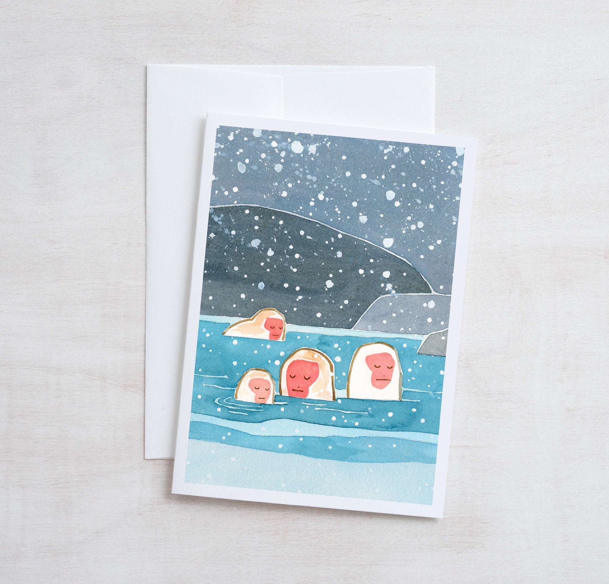 Japanese Snow Monkeys Card