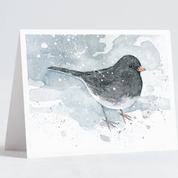 Junco Watercolor Christmas Card Set: Winter Bird Stationery