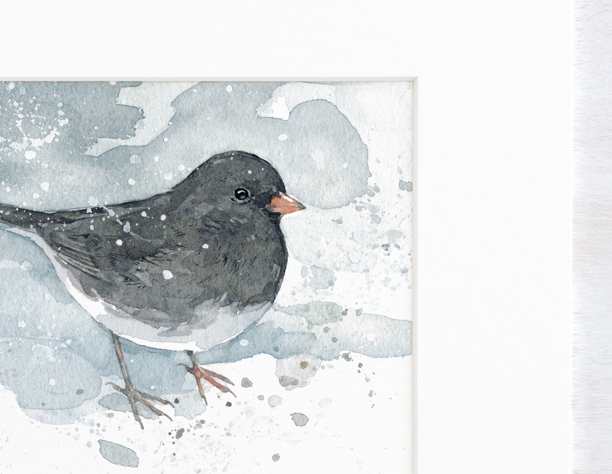 Junco in Snow Art Print