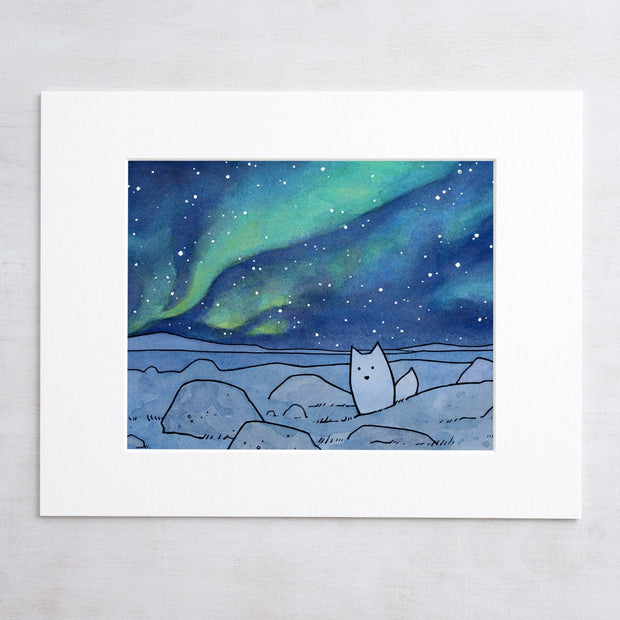 Northern Lights Arctic Fox Print