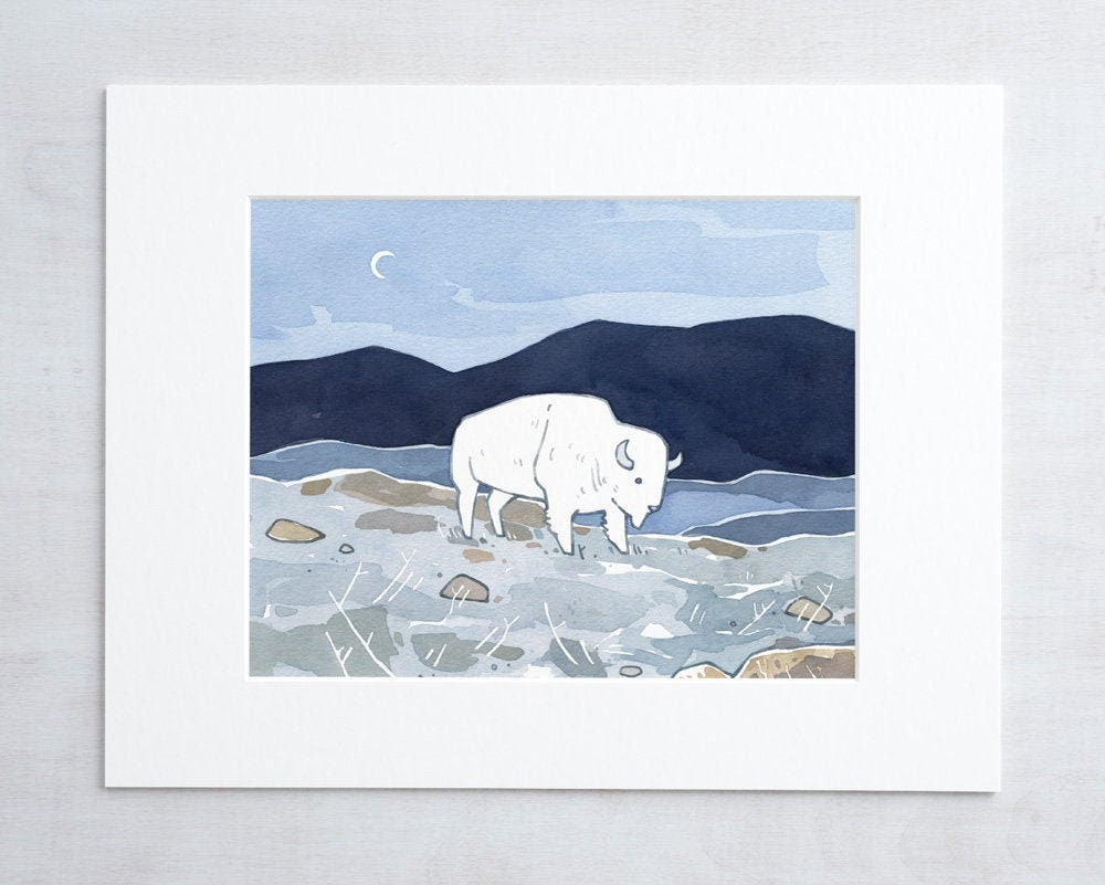 American White Bison Print
