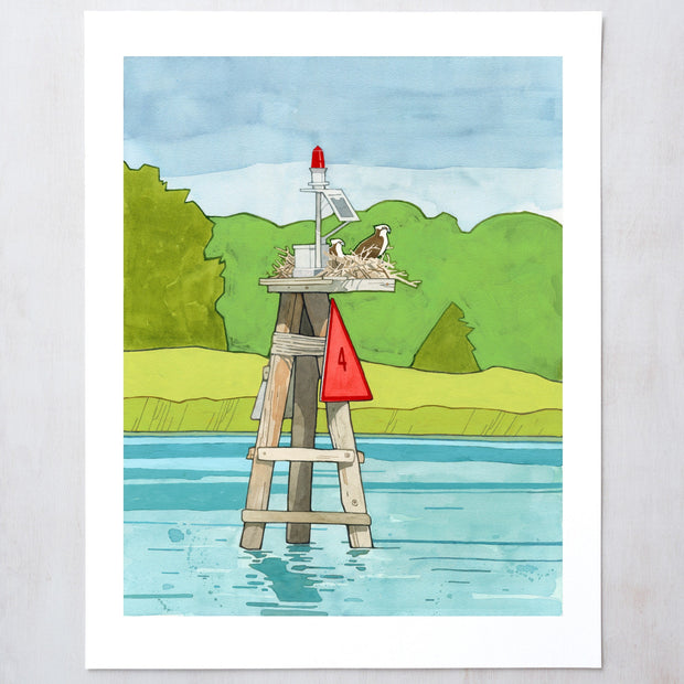 Osprey Nest Channel Marker Print