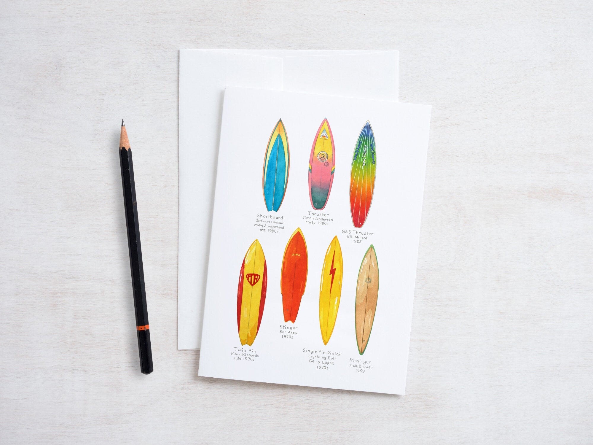 Vintage Surfboards Card: 70s & 80s