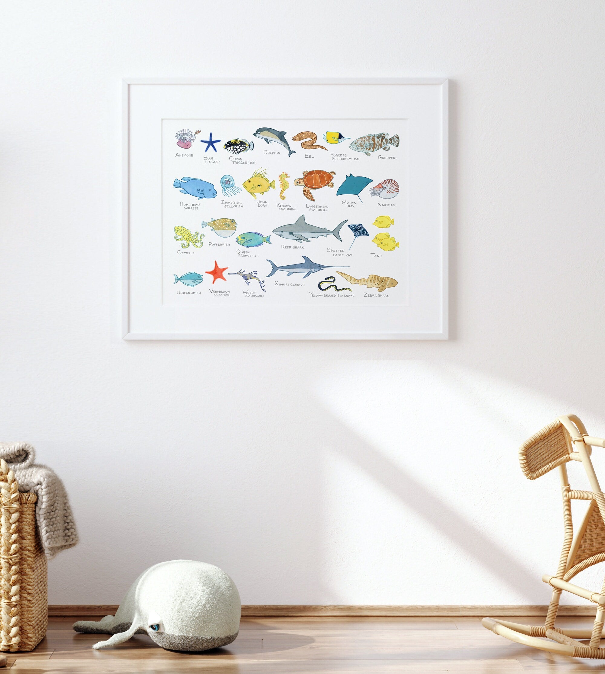 Ocean Animals Alphabet Print