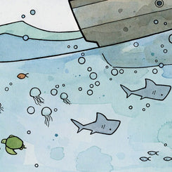 Pirate Ship Ocean Print