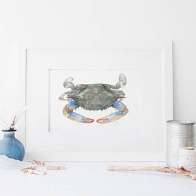 Blue Crab Watercolor Print