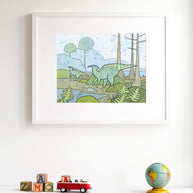 Parasaurolophus Duck-Billed Dinosaur Print