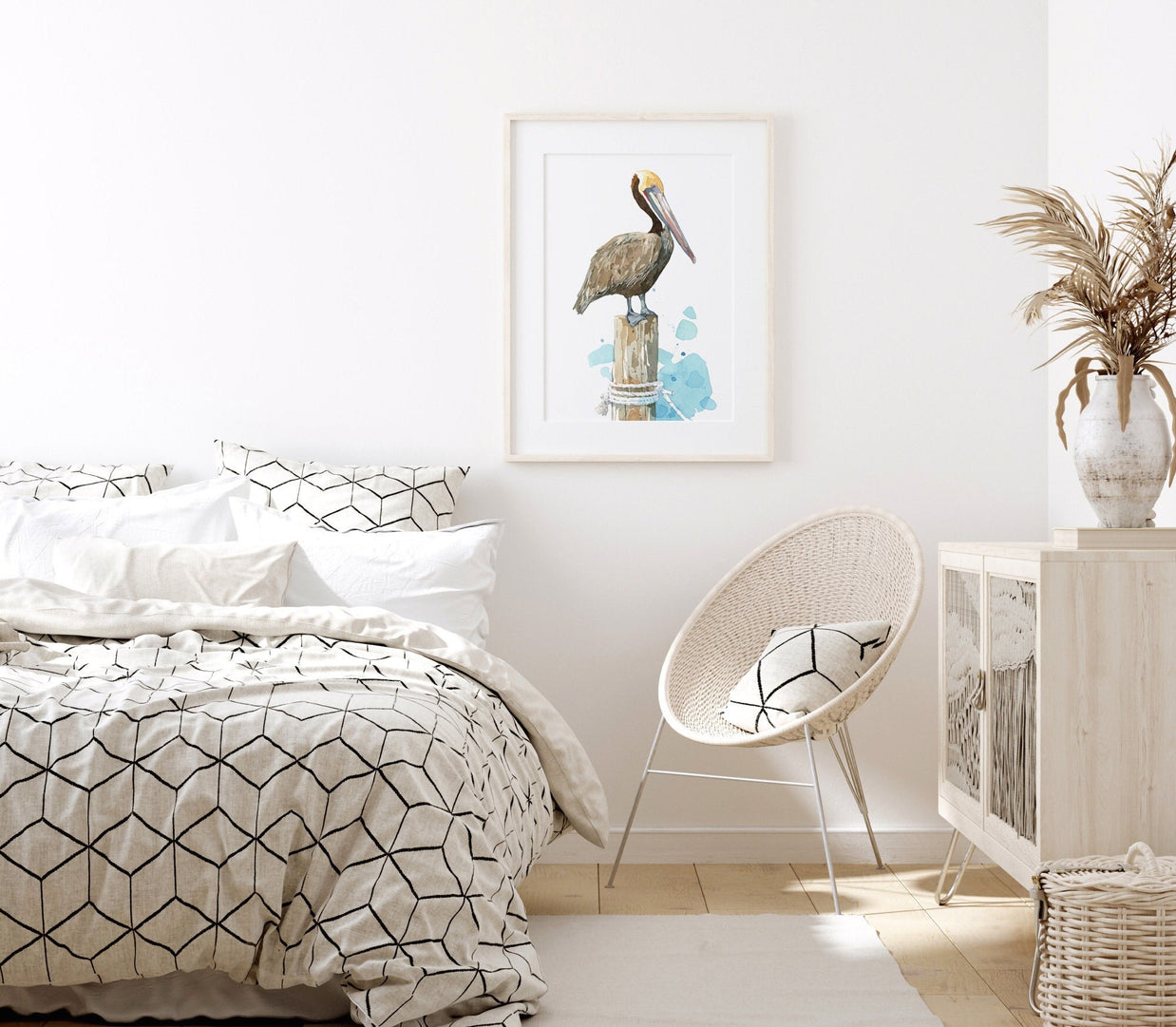 Brown Pelican on Piling Print