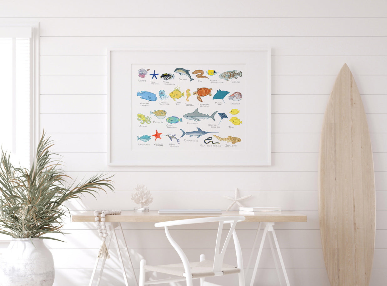 Ocean Animals Alphabet Print
